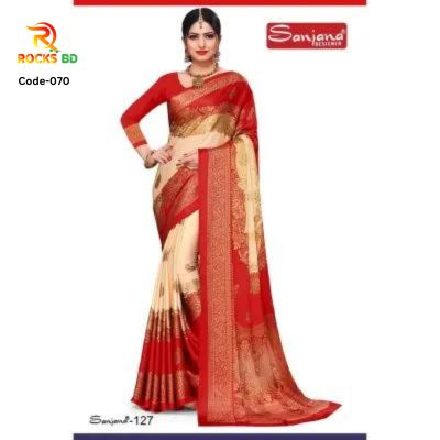 Indian Samu Silk Saree with running blouse piece for Women